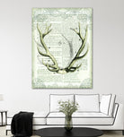 Regal Antlers on Newsprint I by Sue Schlabach on GIANT ART - brown country look