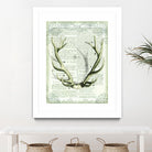 Regal Antlers on Newsprint I by Sue Schlabach on GIANT ART - brown country look