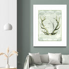 Regal Antlers on Newsprint I by Sue Schlabach on GIANT ART - brown country look