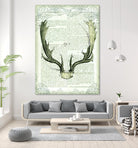 Regal Antlers on Newsprint II by Sue Schlabach on GIANT ART - brown country look