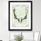 Regal Antlers on Newsprint II by Sue Schlabach on GIANT ART - brown country look