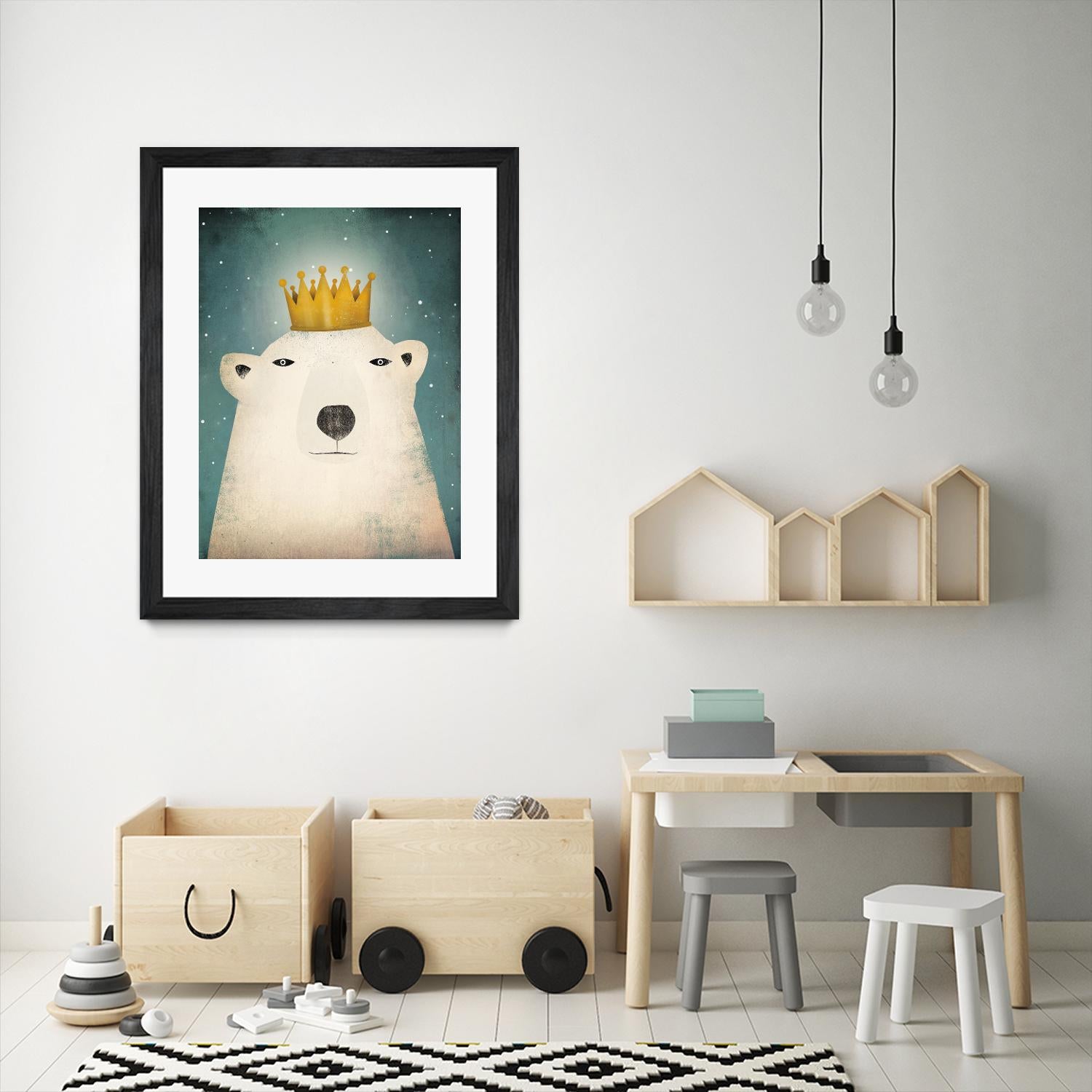 Polar King by Ryan Fowler on GIANT ART - gold art for kids polar bear