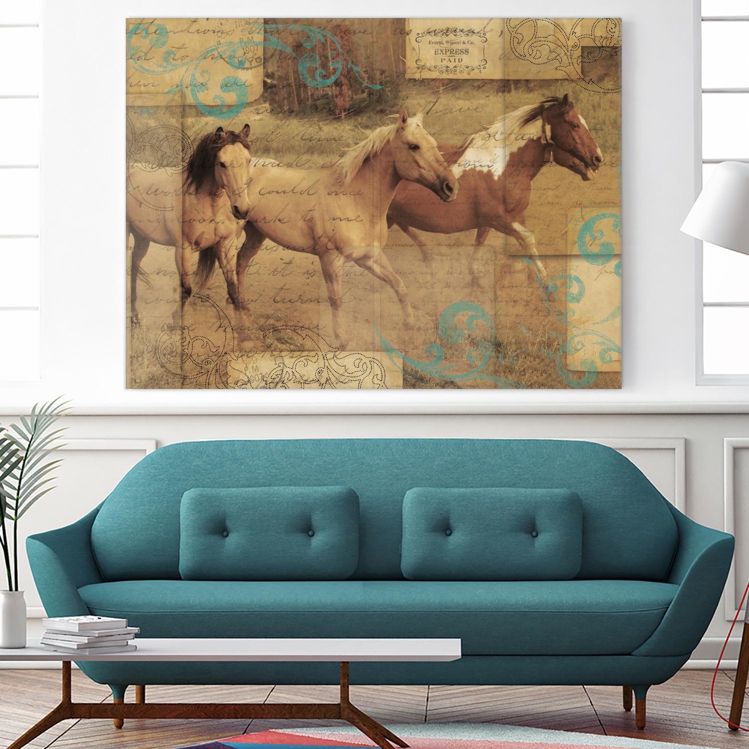 Wild Horses I by Portfolio on GIANT ART - beige animals
