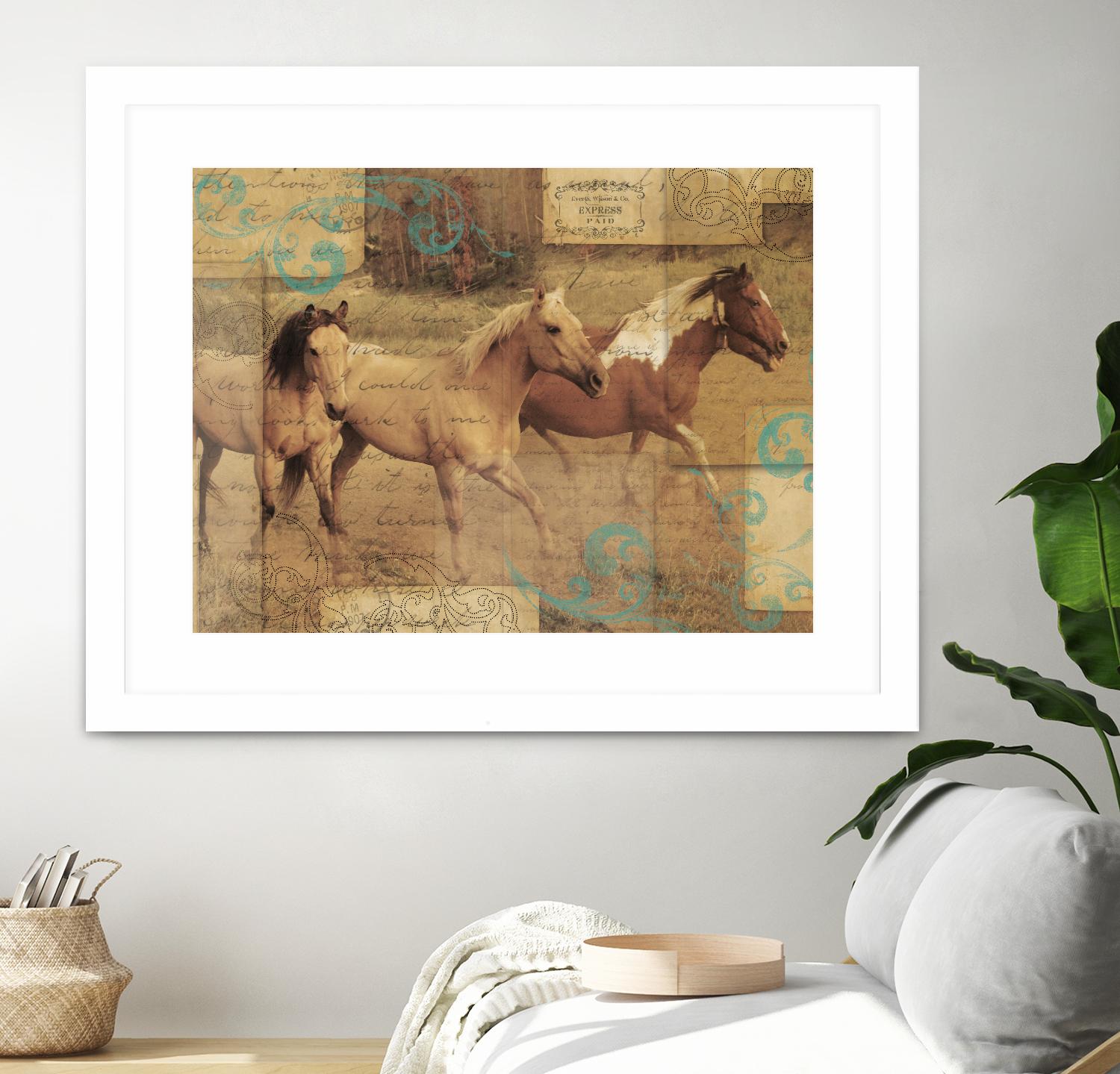 Wild Horses I by Portfolio on GIANT ART - beige animals