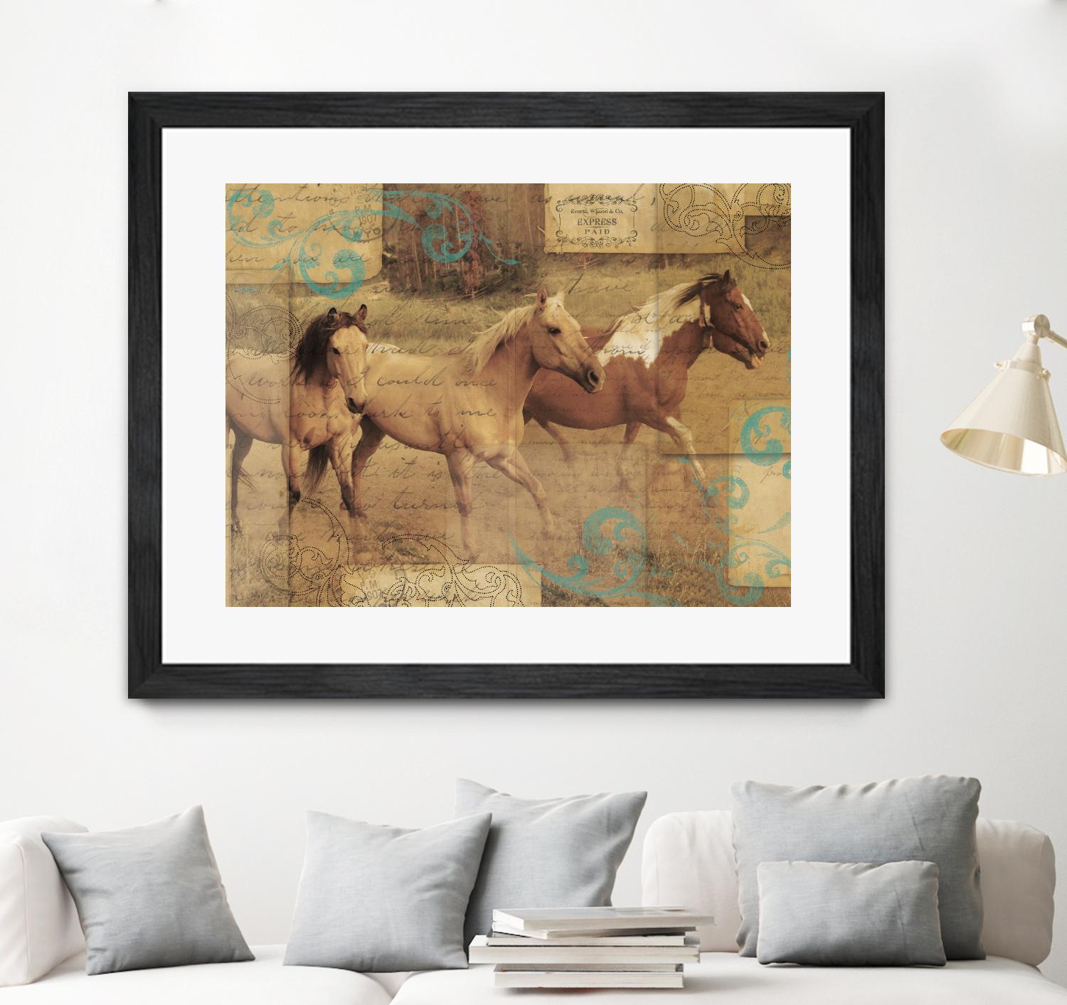 Wild Horses I by Portfolio on GIANT ART - beige animals