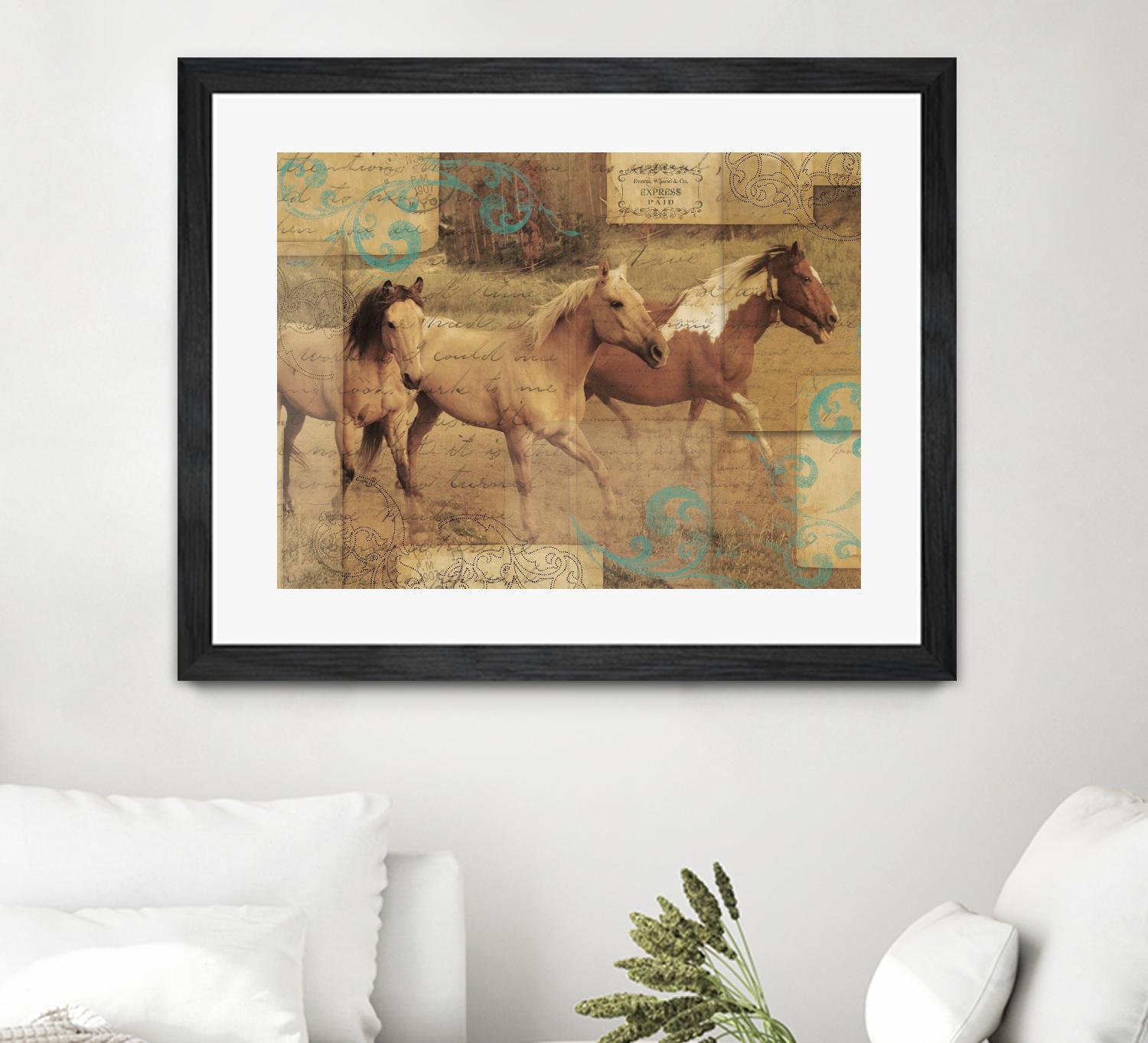 Wild Horses I by Portfolio on GIANT ART - beige animals