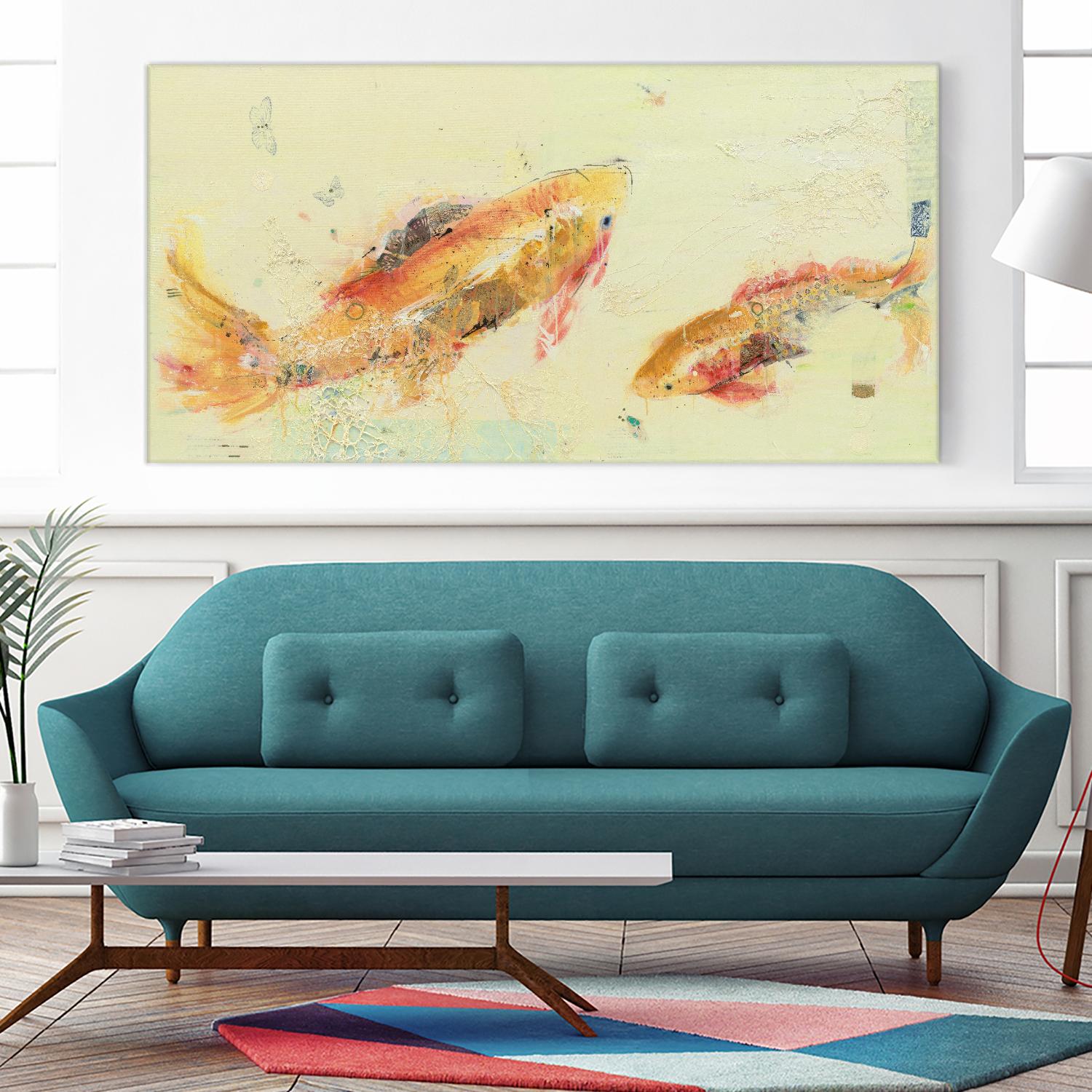 Fish in the Sea by Kellie Day on GIANT ART - beige animals