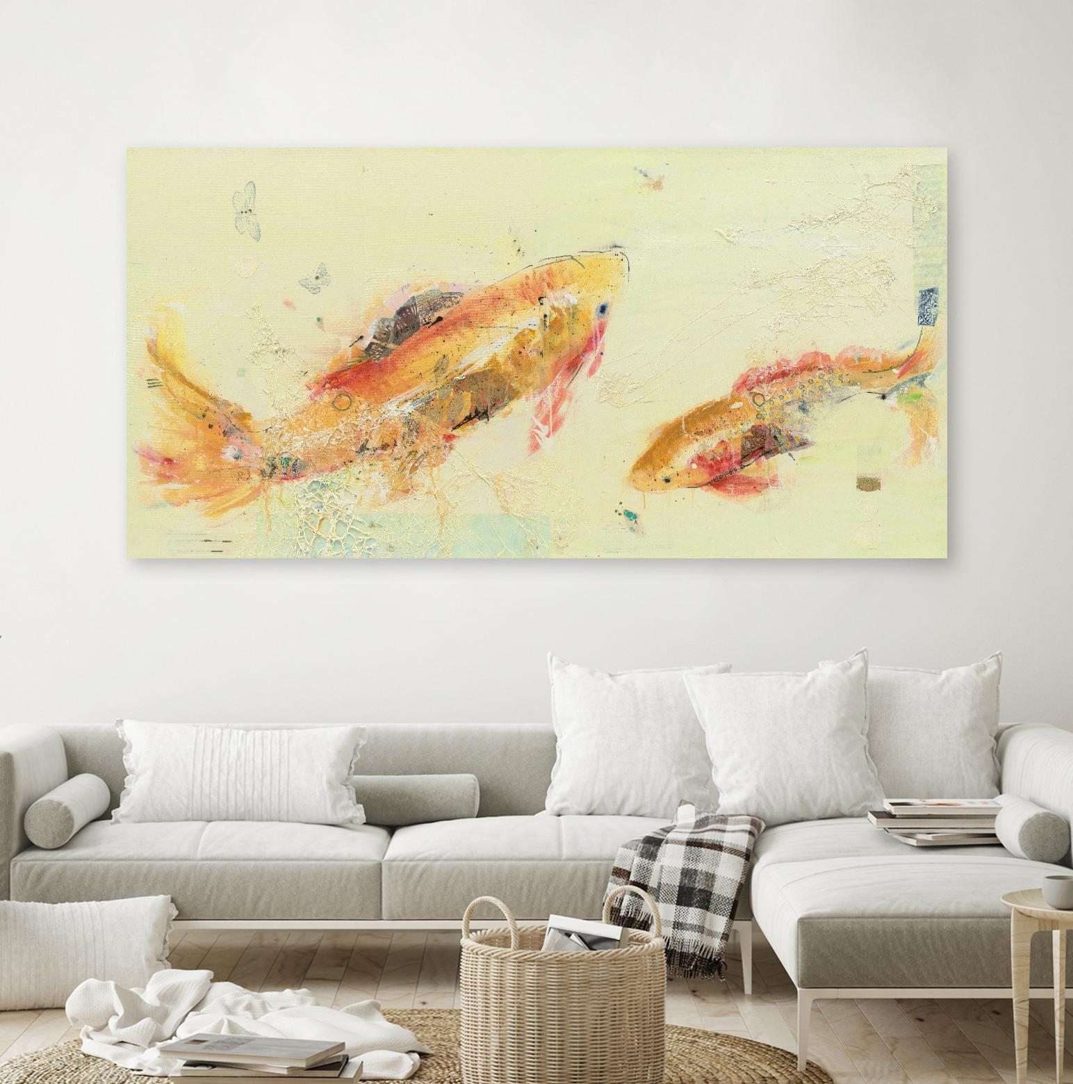 Fish in the Sea by Kellie Day on GIANT ART - beige animals