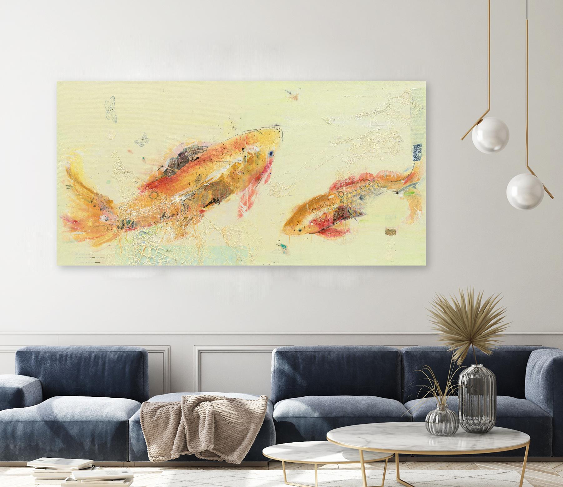 Fish in the Sea by Kellie Day on GIANT ART - beige animals