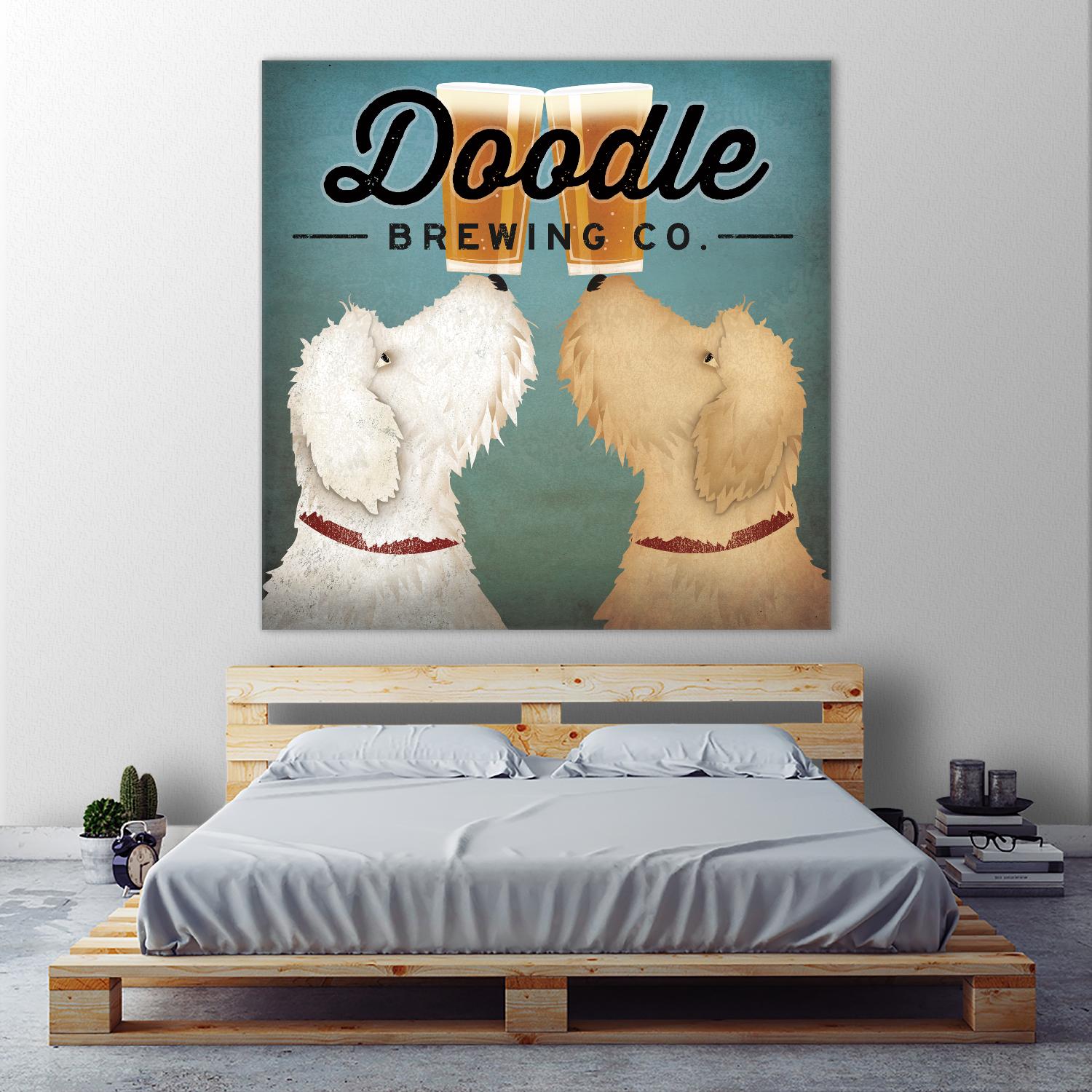 Doodle Beer Double by Ryan Fowler on GIANT ART - beige animals