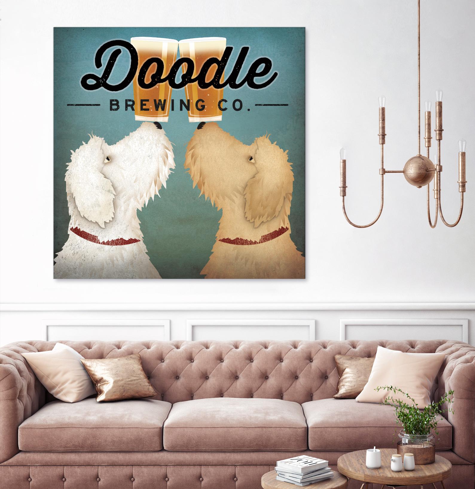 Doodle Beer Double by Ryan Fowler on GIANT ART - beige animals