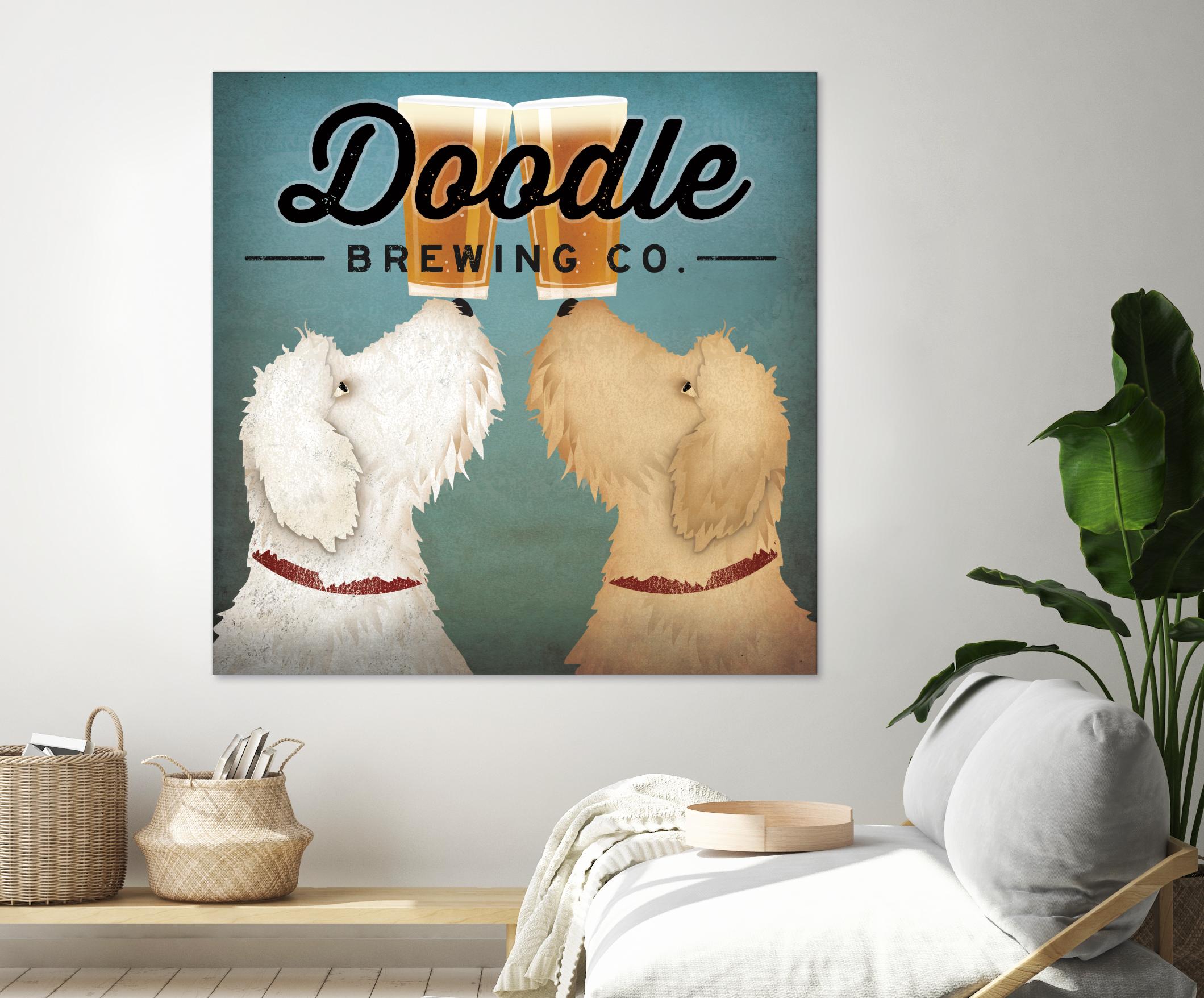 Doodle Beer Double by Ryan Fowler on GIANT ART - beige animals