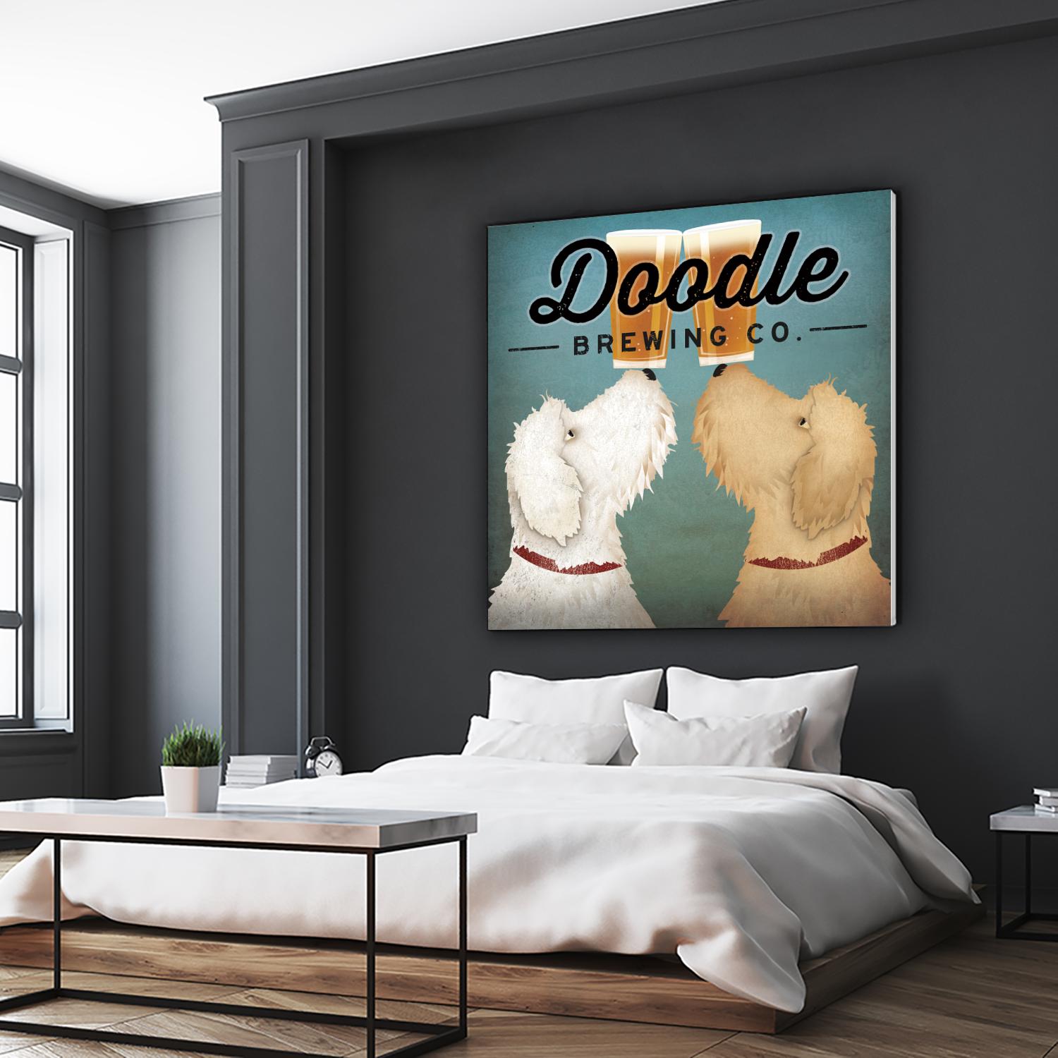 Doodle Beer Double by Ryan Fowler on GIANT ART - beige animals