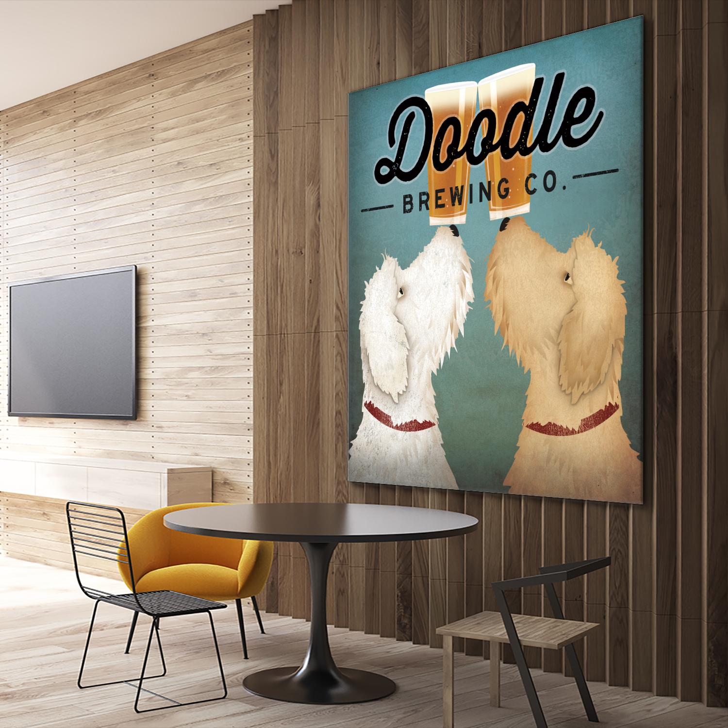 Doodle Beer Double by Ryan Fowler on GIANT ART - beige animals