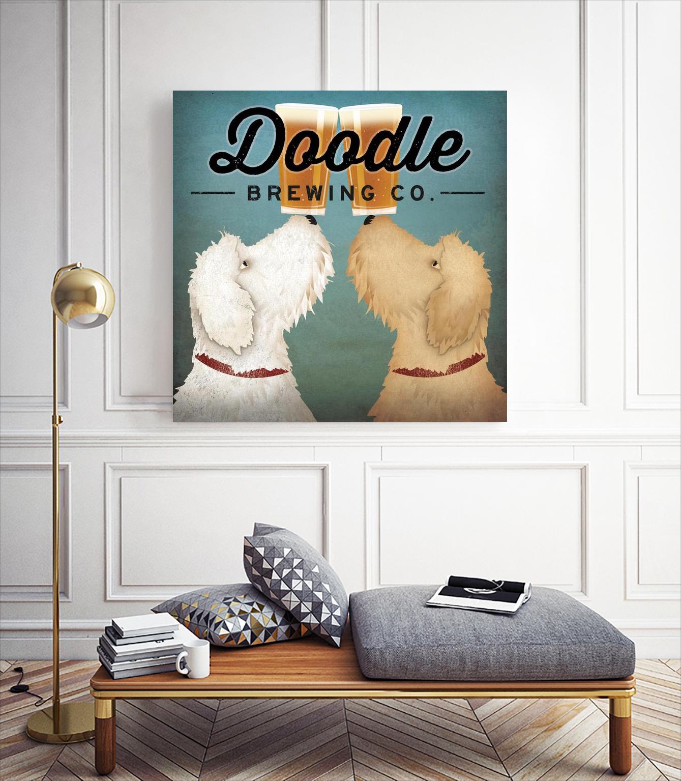 Doodle Beer Double by Ryan Fowler on GIANT ART - beige typography