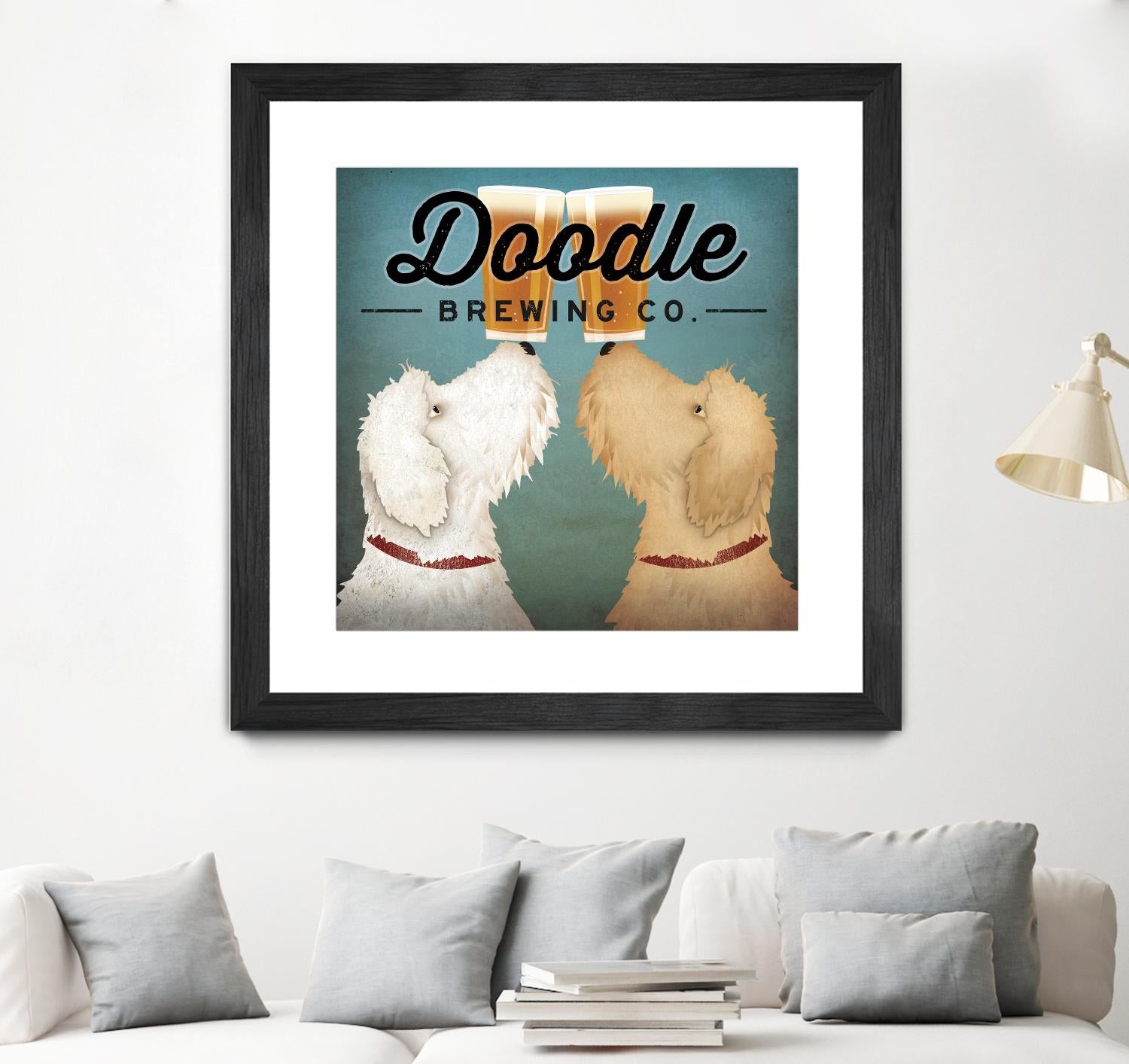 Doodle Beer Double by Ryan Fowler on GIANT ART - beige animals