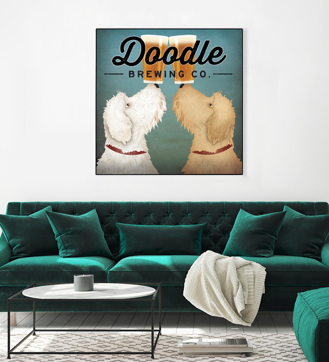 Doodle Beer Double by Ryan Fowler on GIANT ART - beige animals
