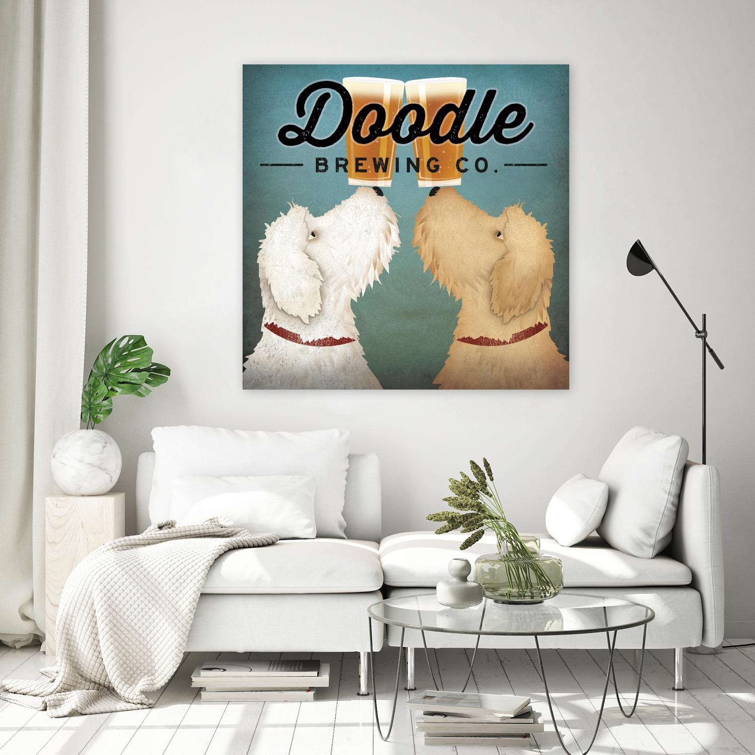 Doodle Beer Double by Ryan Fowler on GIANT ART - beige typography