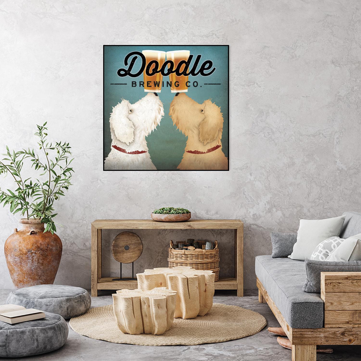 Doodle Beer Double by Ryan Fowler on GIANT ART - beige animals