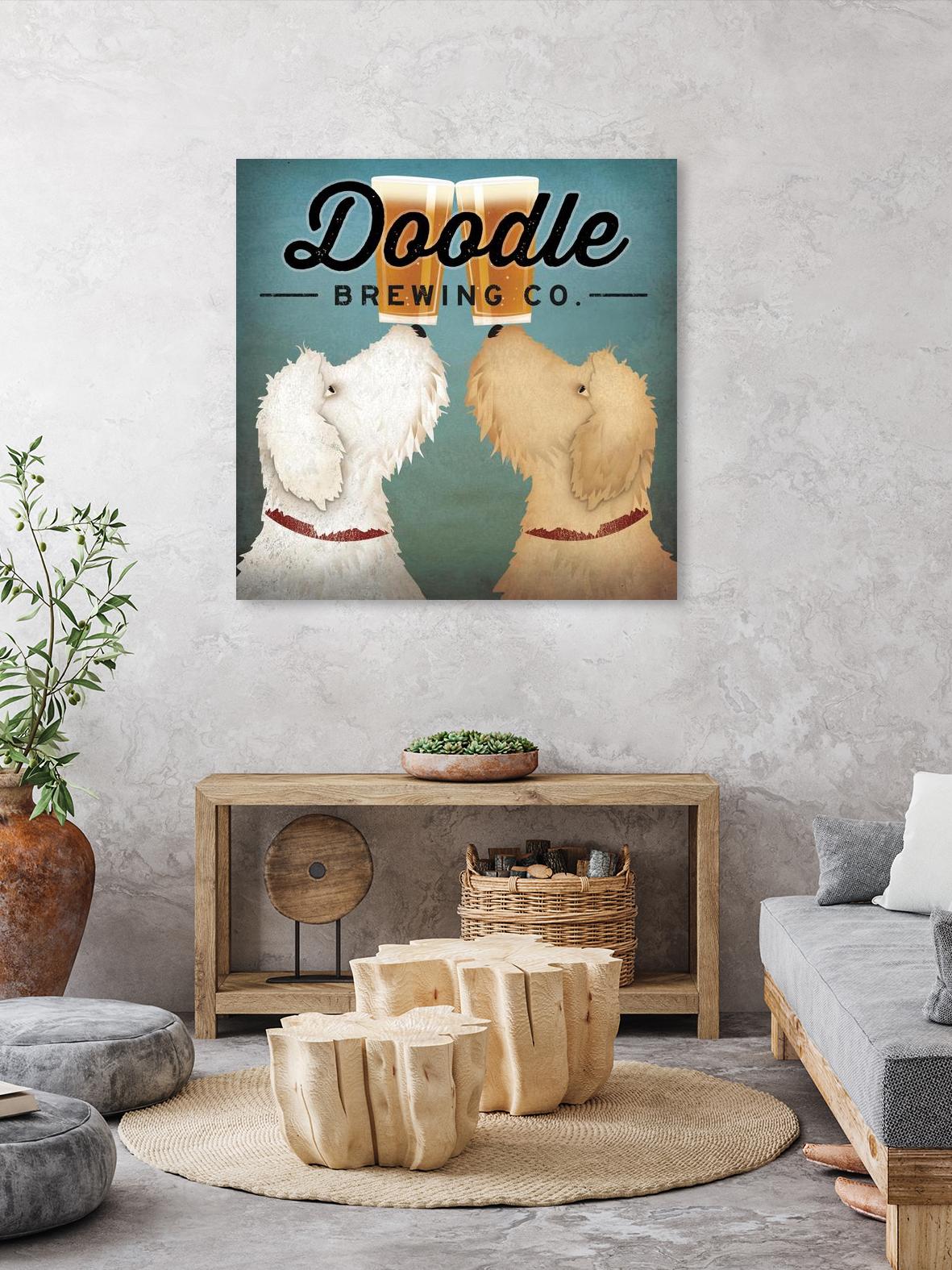 Doodle Beer Double by Ryan Fowler on GIANT ART - beige typography