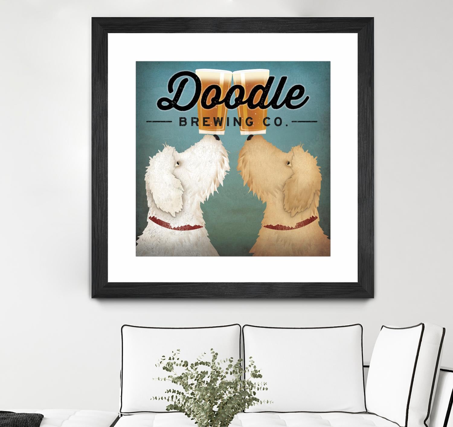 Doodle Beer Double by Ryan Fowler on GIANT ART - beige animals