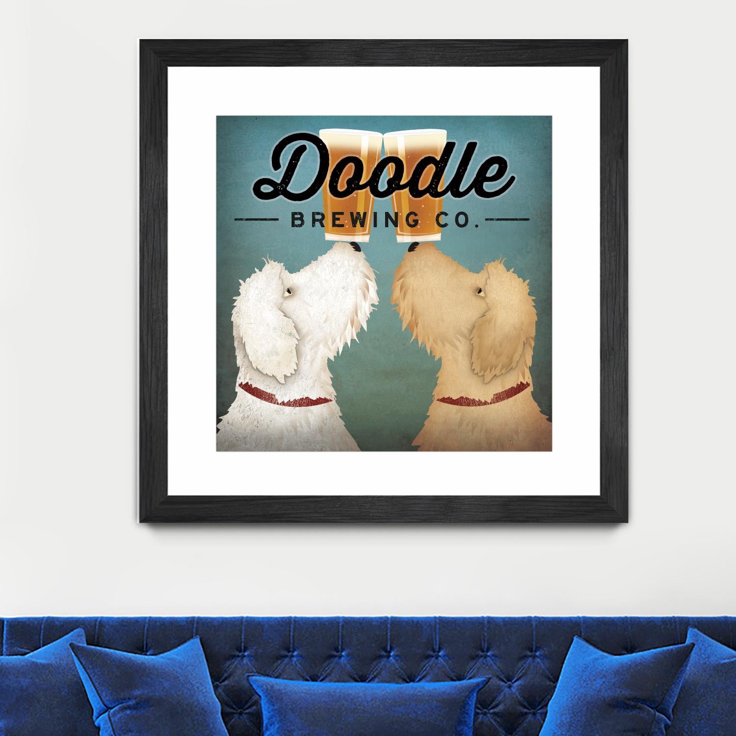 Doodle Beer Double by Ryan Fowler on GIANT ART - beige animals