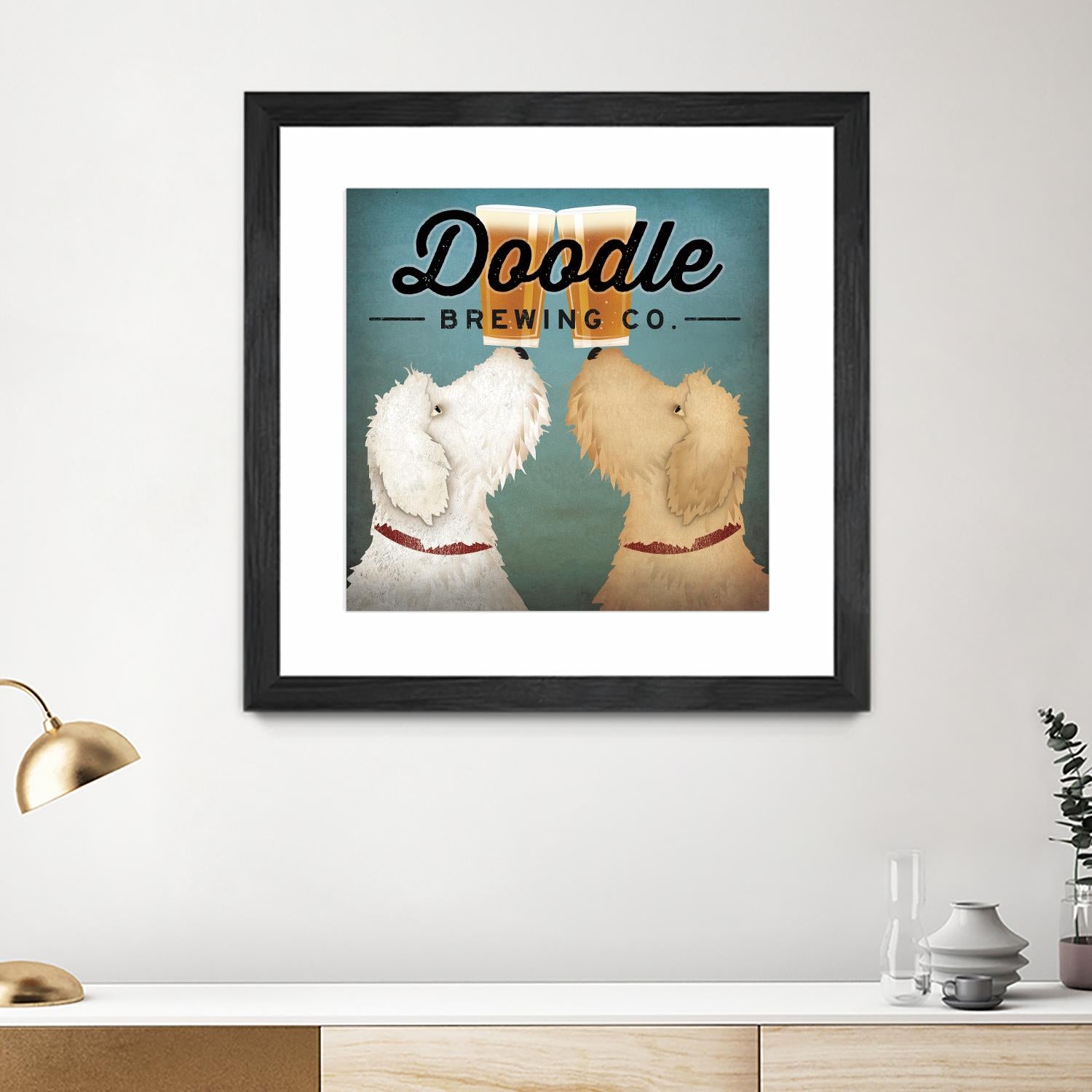Doodle Beer Double by Ryan Fowler on GIANT ART - beige animals