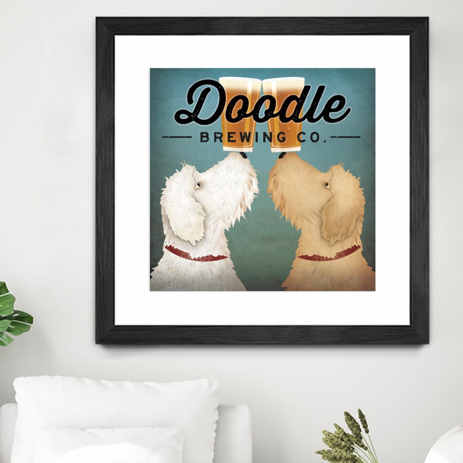 Doodle Beer Double by Ryan Fowler on GIANT ART - beige animals