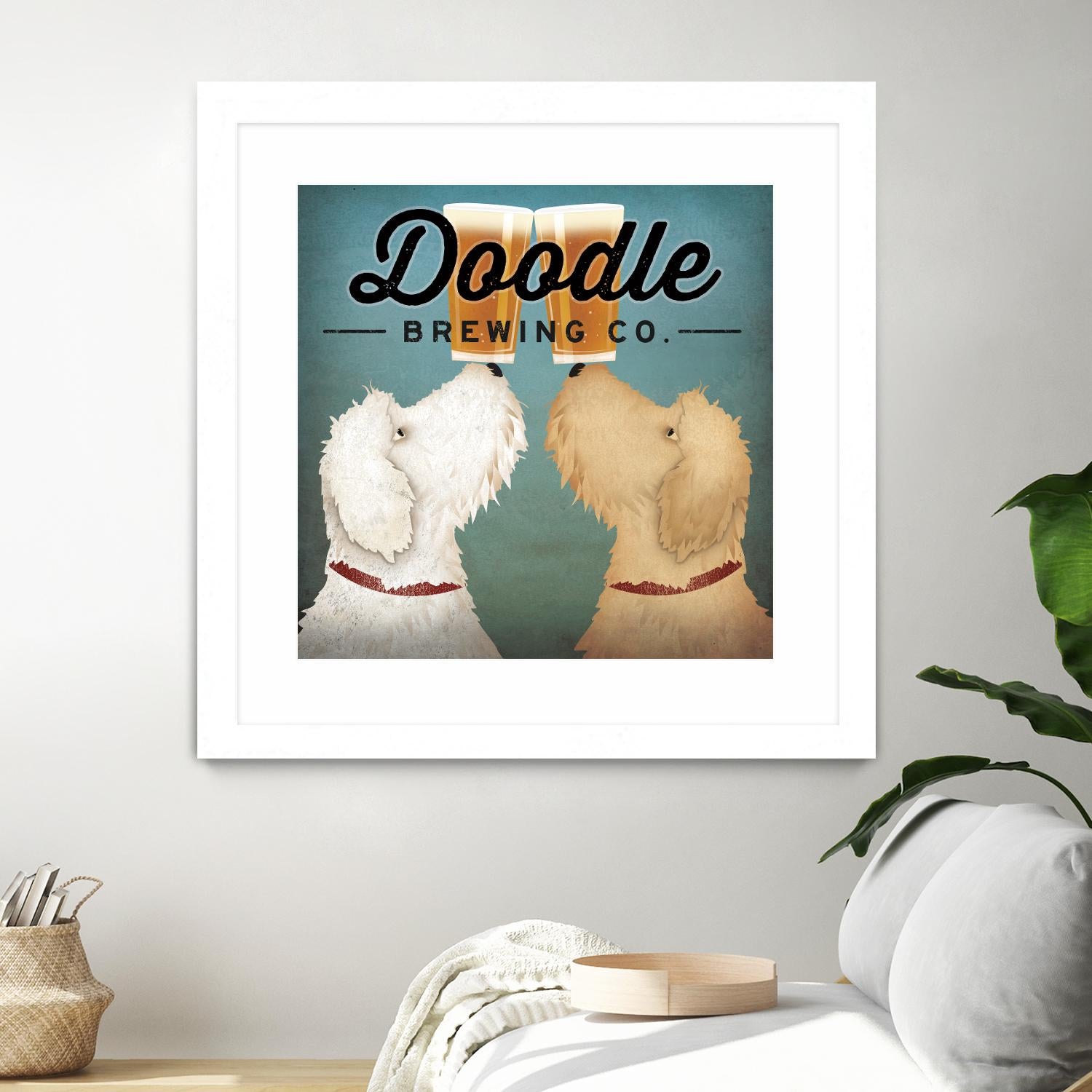 Doodle Beer Double by Ryan Fowler on GIANT ART - beige animals