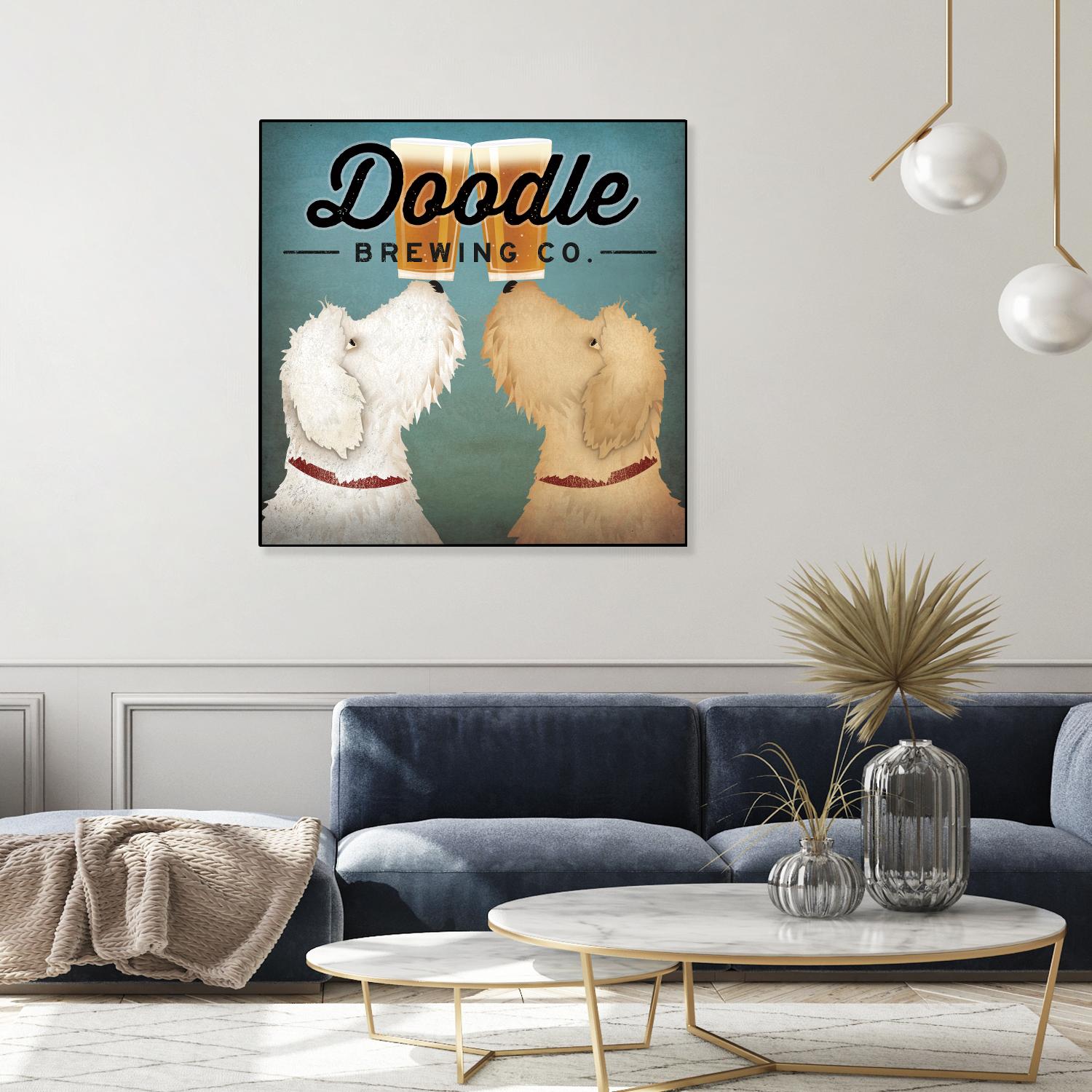 Doodle Beer Double by Ryan Fowler on GIANT ART - beige animals