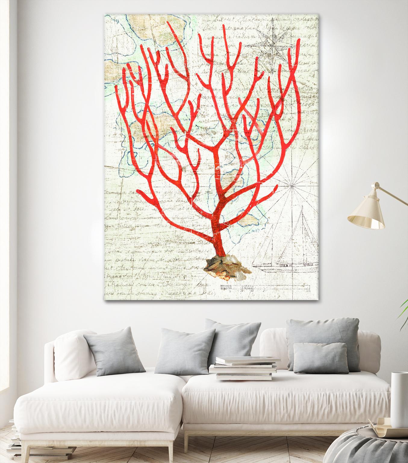 Textured Coral I by Avery Tillmon on GIANT ART - beige nautical