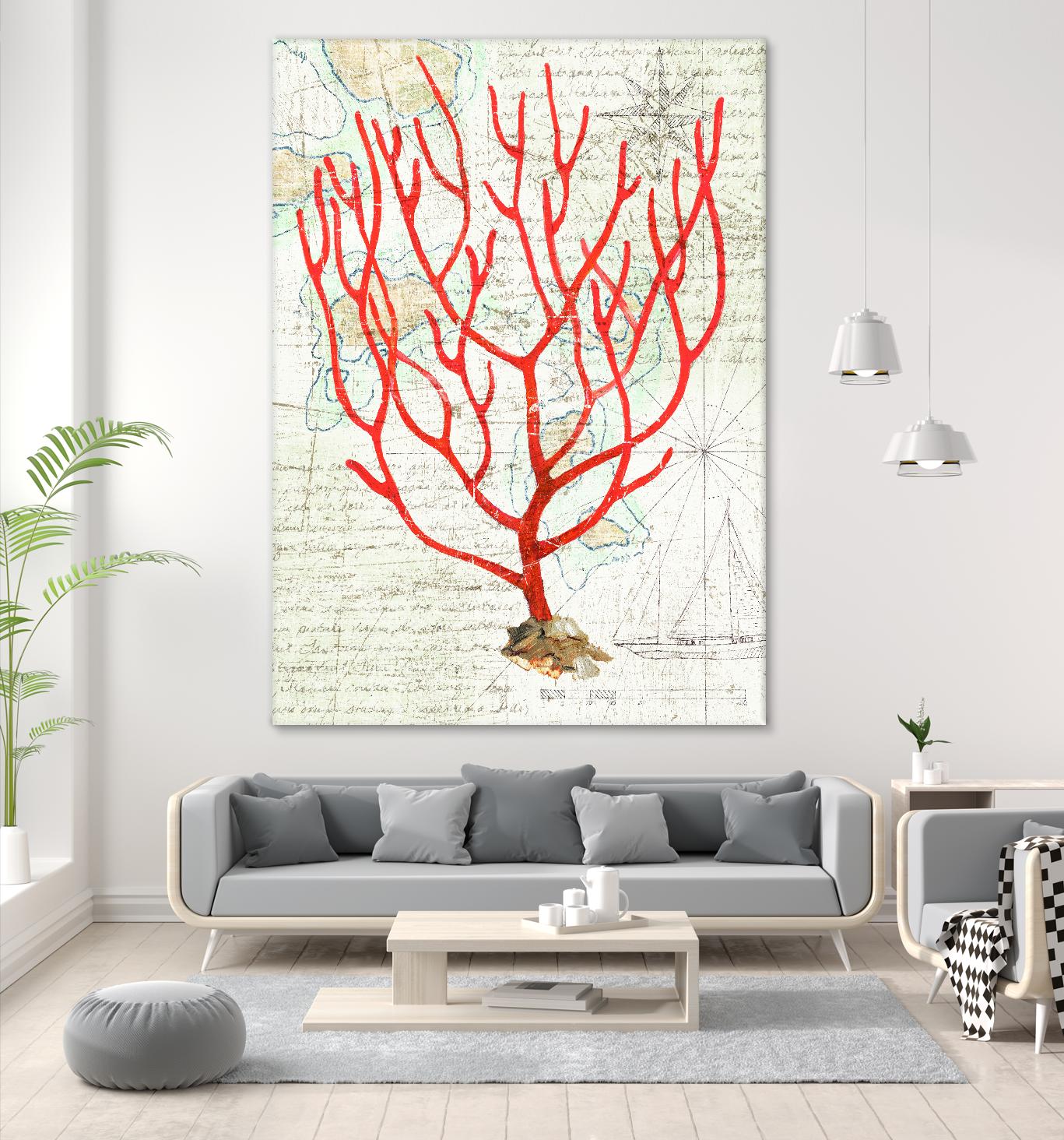 Textured Coral I by Avery Tillmon on GIANT ART - beige nautical