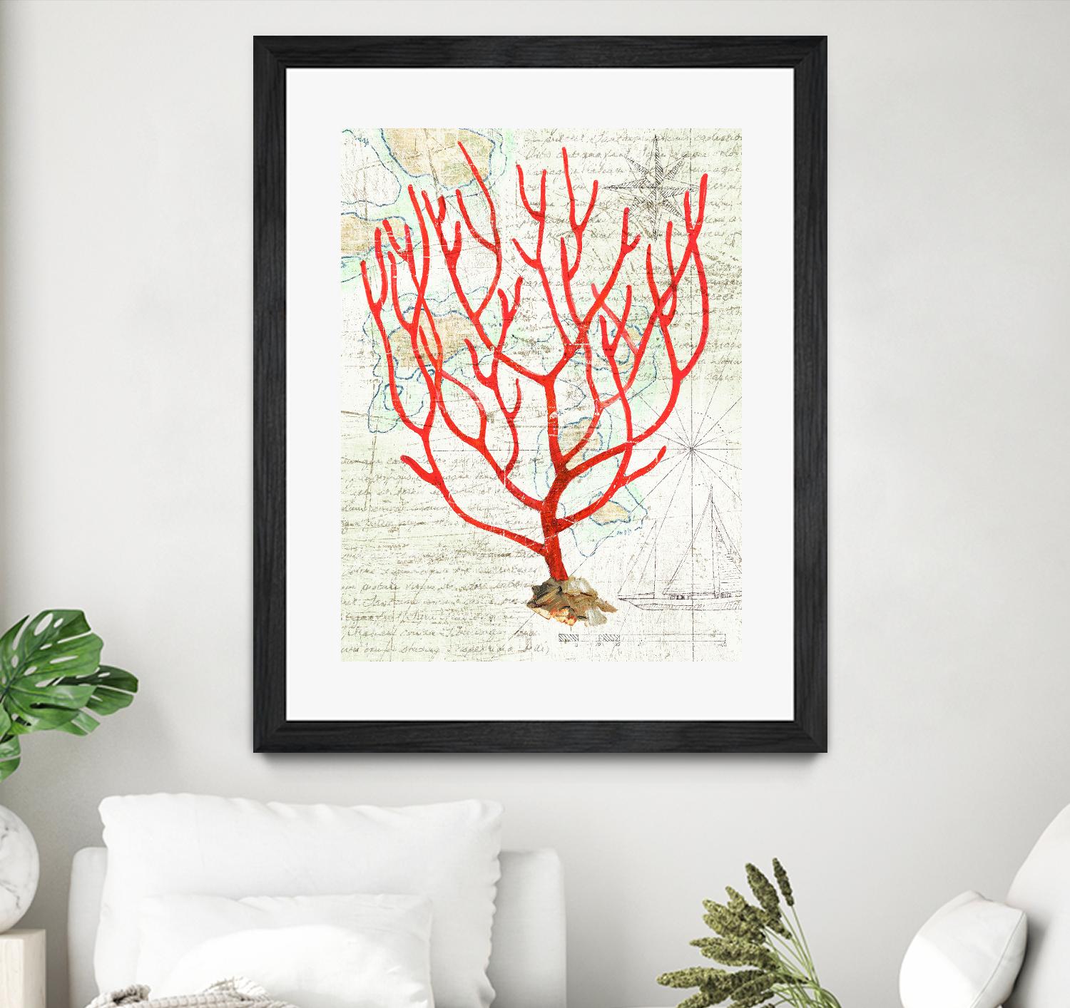 Textured Coral I by Avery Tillmon on GIANT ART - beige nautical