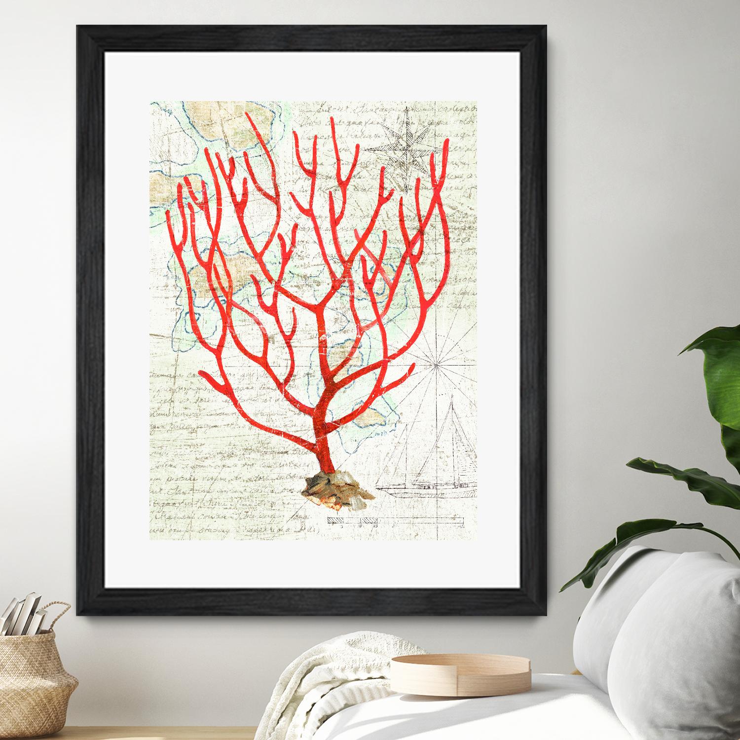 Textured Coral I by Avery Tillmon on GIANT ART - beige nautical