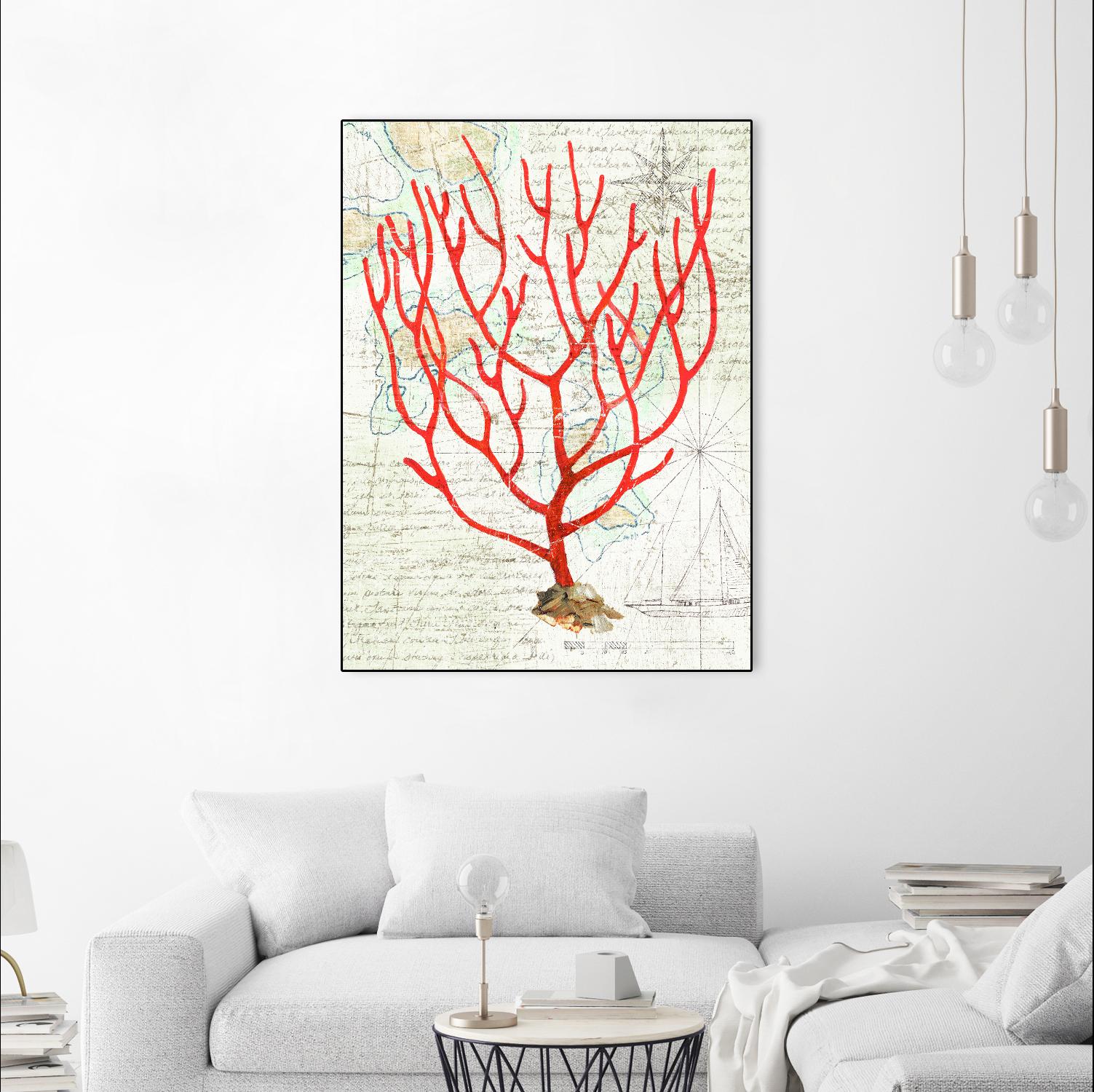 Textured Coral I by Avery Tillmon on GIANT ART - beige nautical