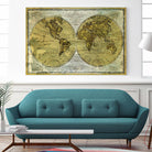 Worldwide I by James Wiens on GIANT ART - gold maps