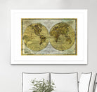 Worldwide I by James Wiens on GIANT ART - gold typography carte du monde
