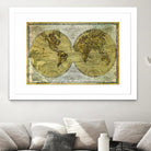 Worldwide I by James Wiens on GIANT ART - gold typography carte du monde