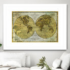 Worldwide I by James Wiens on GIANT ART - gold typography carte du monde