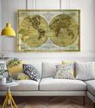 Worldwide I by James Wiens on GIANT ART - gold typography carte du monde