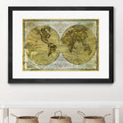 Worldwide I by James Wiens on GIANT ART - gold typography carte du monde