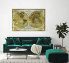 Worldwide I by James Wiens on GIANT ART - gold typography carte du monde