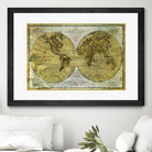 Worldwide I by James Wiens on GIANT ART - gold typography carte du monde