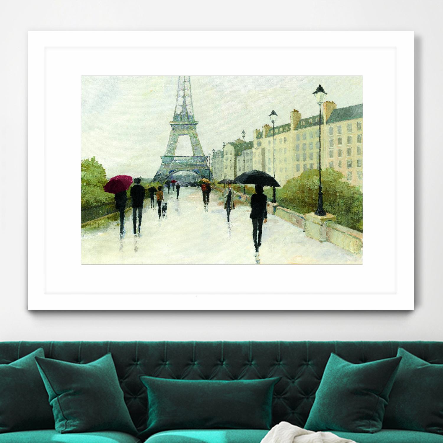 Eiffel in the Rain Marsala Umbrella by Avery Tillmon on GIANT ART - green everyday life