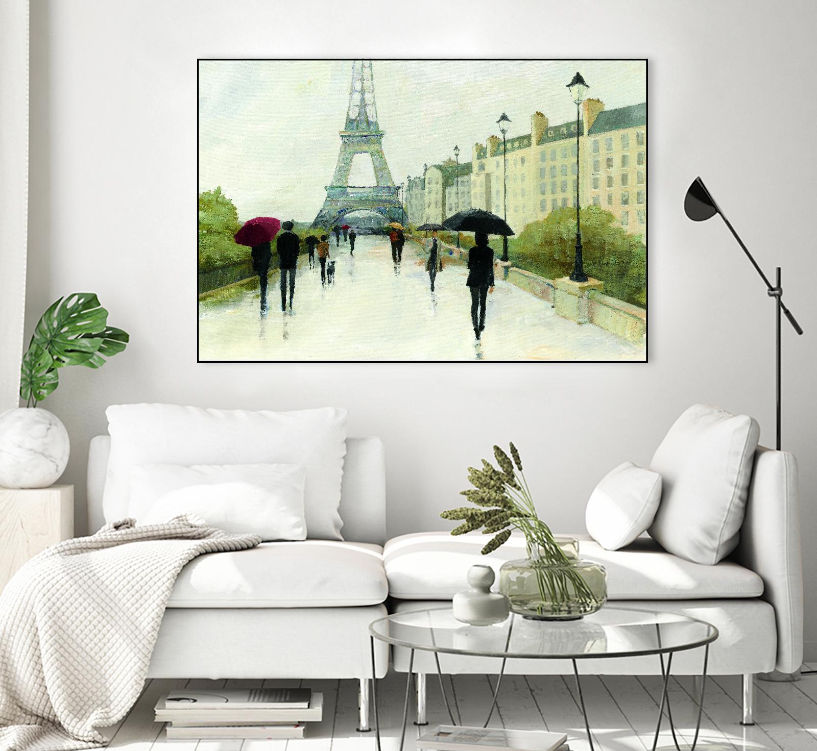 Eiffel in the Rain Marsala Umbrella by Avery Tillmon on GIANT ART - green everyday life