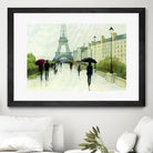 Eiffel in the Rain Marsala Umbrella by Avery Tillmon on GIANT ART - green everyday life