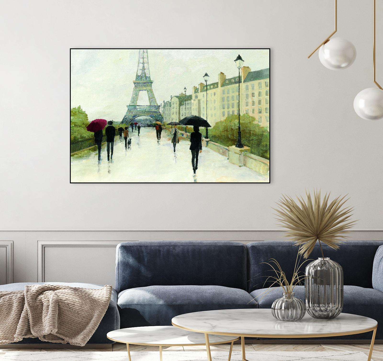 Eiffel in the Rain Marsala Umbrella by Avery Tillmon on GIANT ART - green everyday life