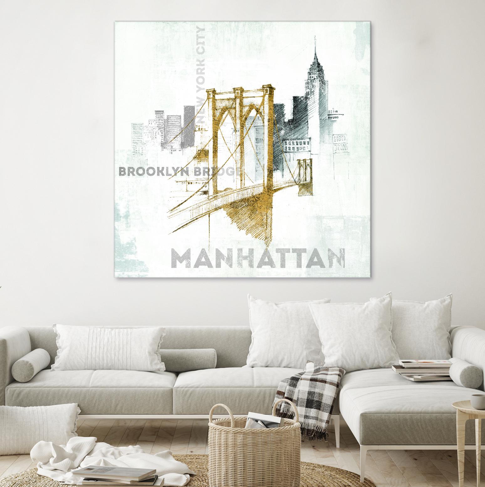 Brooklyn Bridge by Avery Tillmon on GIANT ART - grey city scene