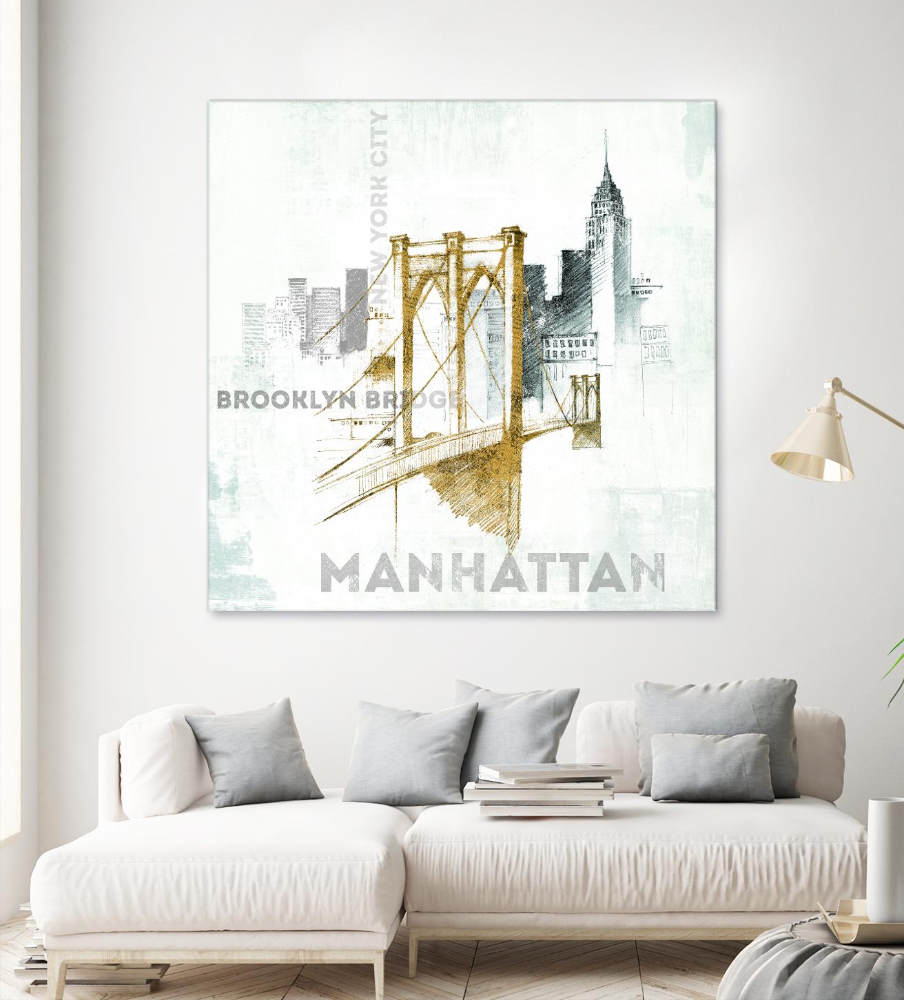 Brooklyn Bridge by Avery Tillmon on GIANT ART - grey city scene