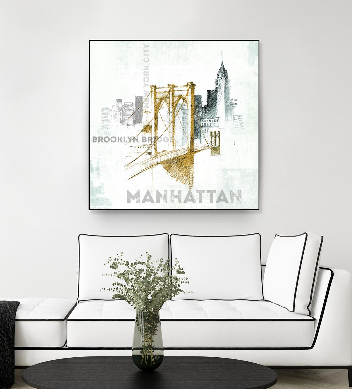 Brooklyn Bridge by Avery Tillmon on GIANT ART - grey city scene